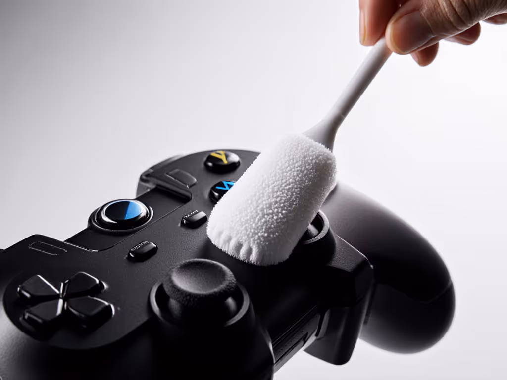 proper_controller_cleaning_technique_showing_microfiber_swab_application
